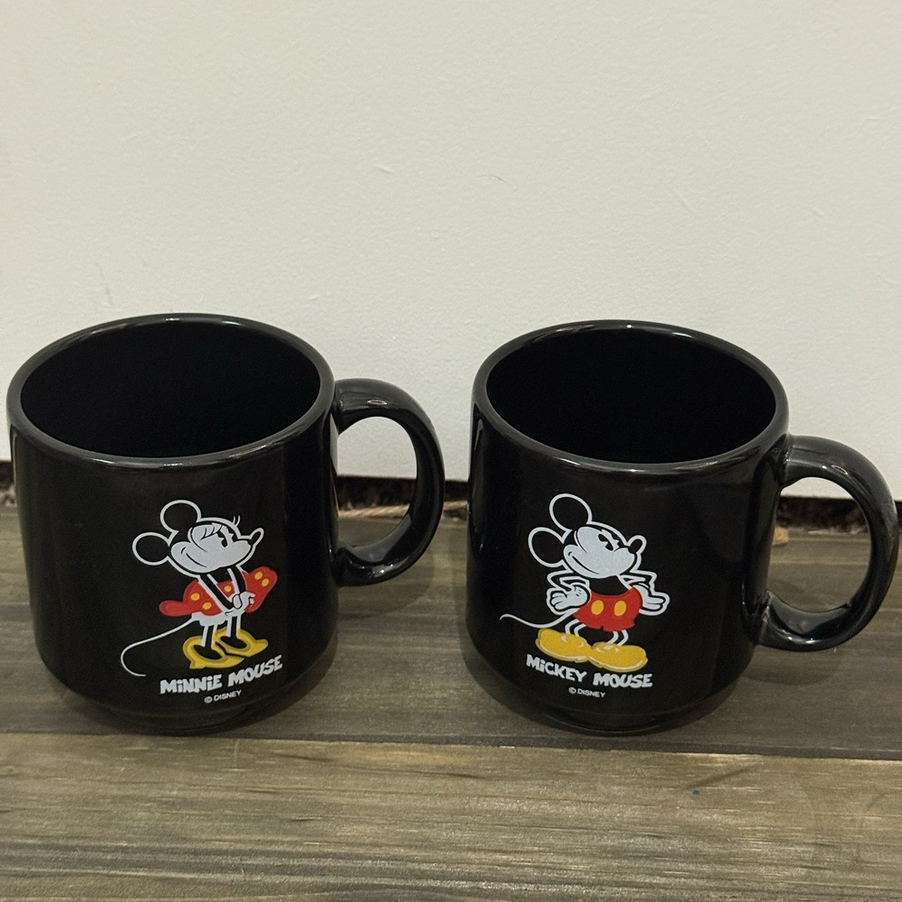 Vintage‎ Set Of Mickey & Minnie Mouse Coffee Mug Ceramic Disney Made In Spain